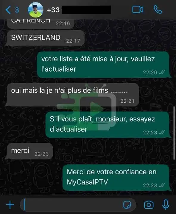 Témoignage partagé avec Pure iPTV — capture 5